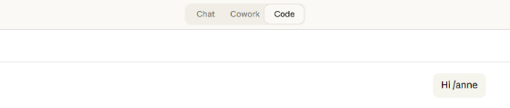 Greeting Anne in the coding assistant